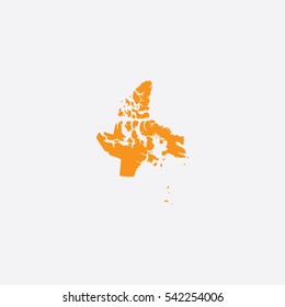 Map of Nunavut Vector Illustration

