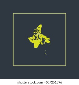 Map of Nunavut Vector Illustration

