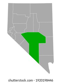 Map of Nye in Nevada on white
