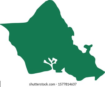 Map of Oahu on white