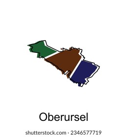 Map of Oberursel, World Map International vector template with outline graphic sketch style isolated on white background