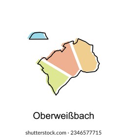 map of OberweiBbach vector design template, national borders and important cities illustration design