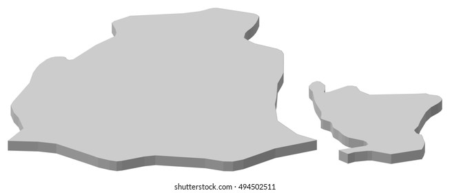 Map - Obwalden (Swizerland) - 3D-Illustration
