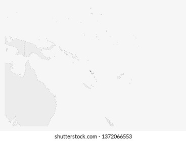 Map of Oceania with highlighted Vanuatu map, gray map of Vanuatu with neighboring countries