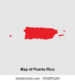 Map od Puerto Rico isolated vector illustration