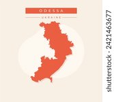 Map of Odessa- Ukraine Vector Illustration