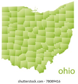 Map Of Ohio State, Usa