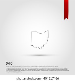 Map of the Ohio state. Vector illustration design element. Flat style design icon.