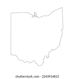 Map of the Ohio state in white color isolated on white background. Vector illustration