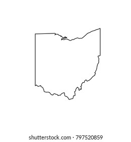 map of Ohio. vector illustration. Contour