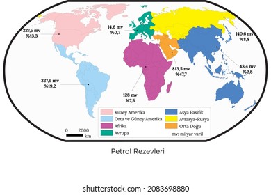 Map of oil reserves in the world