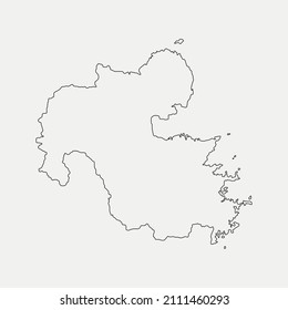 Map of Oita - Japan region outline silhouette vector illustration
