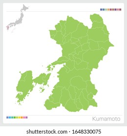 Karte von Oita in Japan, Vektorillustration. 