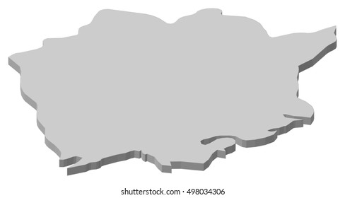 Map - Okayama (Japan) - 3D-Illustration