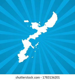 Map of Okinawa blue comic pop art vector.