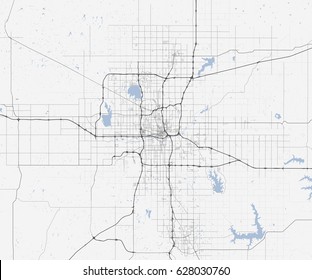Map Oklahoma City. Oklahoma Roads