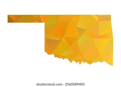 Map of Oklahoma - Gold Polygonal Design For Your. Vector illustration eps 10.