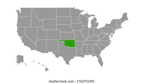 map of Oklahoma on white background.