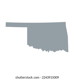 Mapa del estado de Oklahoma en color gris aislado en fondo blanco. Ilustración del vector