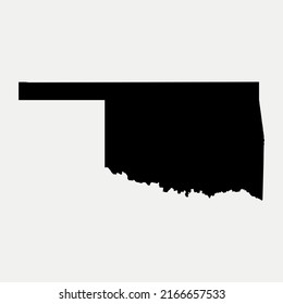 Map of Oklahoma - United States outline silhouette graphic element Illustration template design
