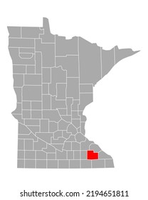 Map of Olmsted in Minnesota on white