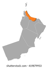 Map - Oman, Al Batinah