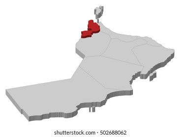 Map - Oman, Al Buraimi - 3D-Illustration