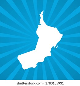 Map of Oman blue comic pop art vector.
