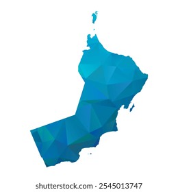 Map of Oman - Blue Polygonal Design For Your. Vector illustration eps 10.