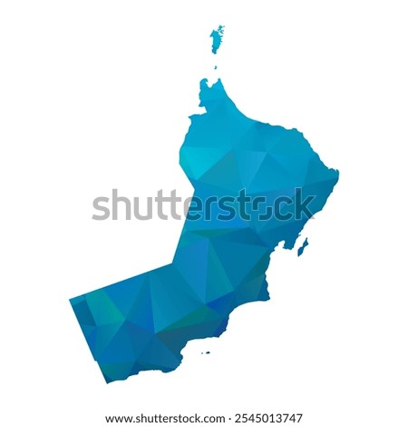 Map of Oman - Blue Polygonal Design For Your. Vector illustration eps 10.