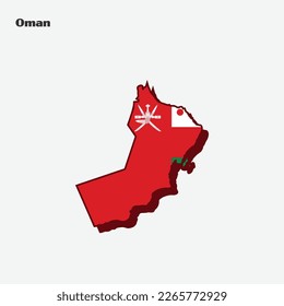 Map of Oman flag shape. Vector illustration. Eps 10