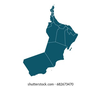 Map of Oman - High detailed on white background. Abstract design vector illustration eps 10.