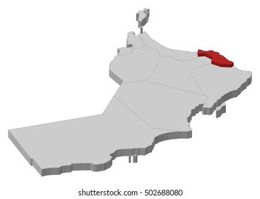 Map - Oman, Muscat - 3D-Illustration