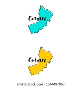 Map of Oman Vector Design Template.