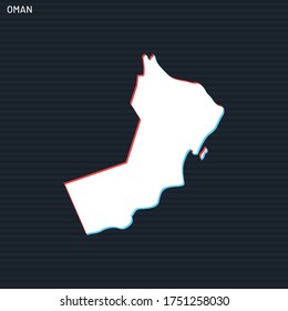 Map of Oman Vector Design Template On Dark Background.