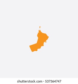 Map of Oman Vector Illustration Silhouette Design