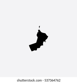 Map of Oman Vector Illustration Silhouette Design