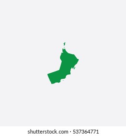 Map of Oman Vector Illustration Silhouette Design