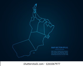 Map of oman,Abstract mash line and point scales on dark background for your web site design map logo, app, ui,Travel. Vector illustration eps 10.