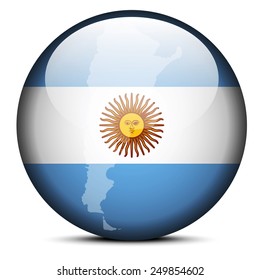 Map on flag button of Argentina