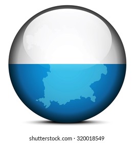 Map on flag button of Bavaria, Germany
