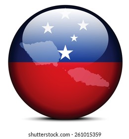 Map on flag button of Independent State Samoa