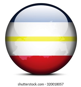 Map on flag button of Mecklenburg-Vorpommern, Germany