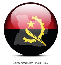 Map on flag button of Republic of Angola