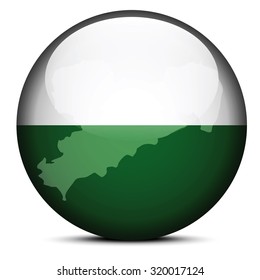 Map on flag button of Saxony, Germany