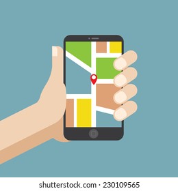 map on mobile technology illustration