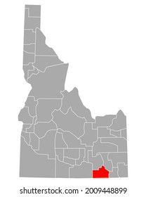 Map of Oneida in Idaho on white
