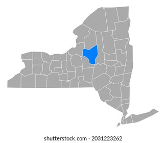 Map of Oneida in New York on white