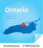 map of Ontario lake vector illustration