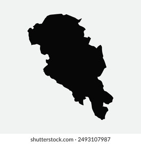 Map of Oppland - Norway outline silhouette graphic element Illustration template design
